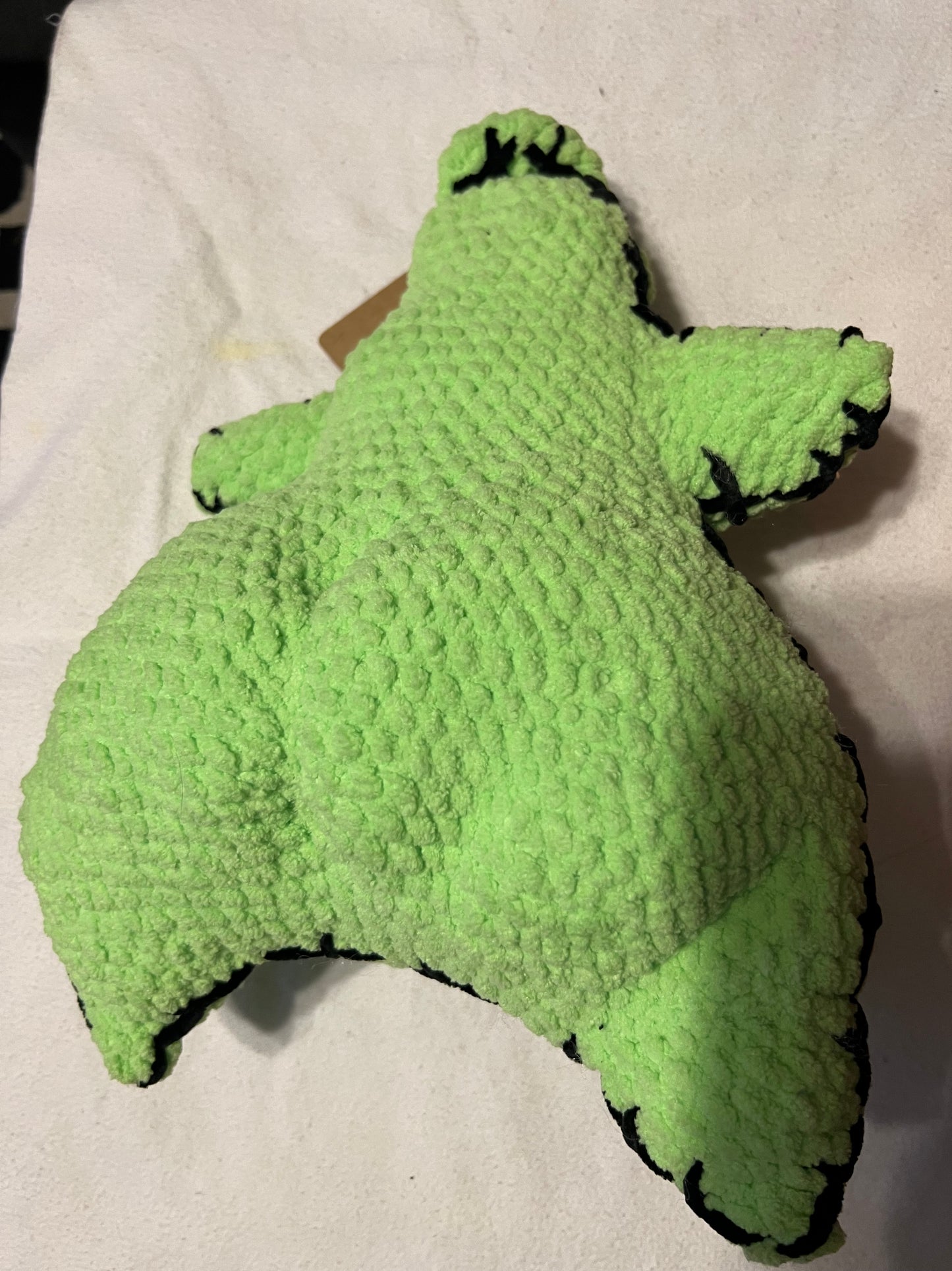 Cheeky Oogie Boogie Crochet Plush – Mint Green & Black (15”)