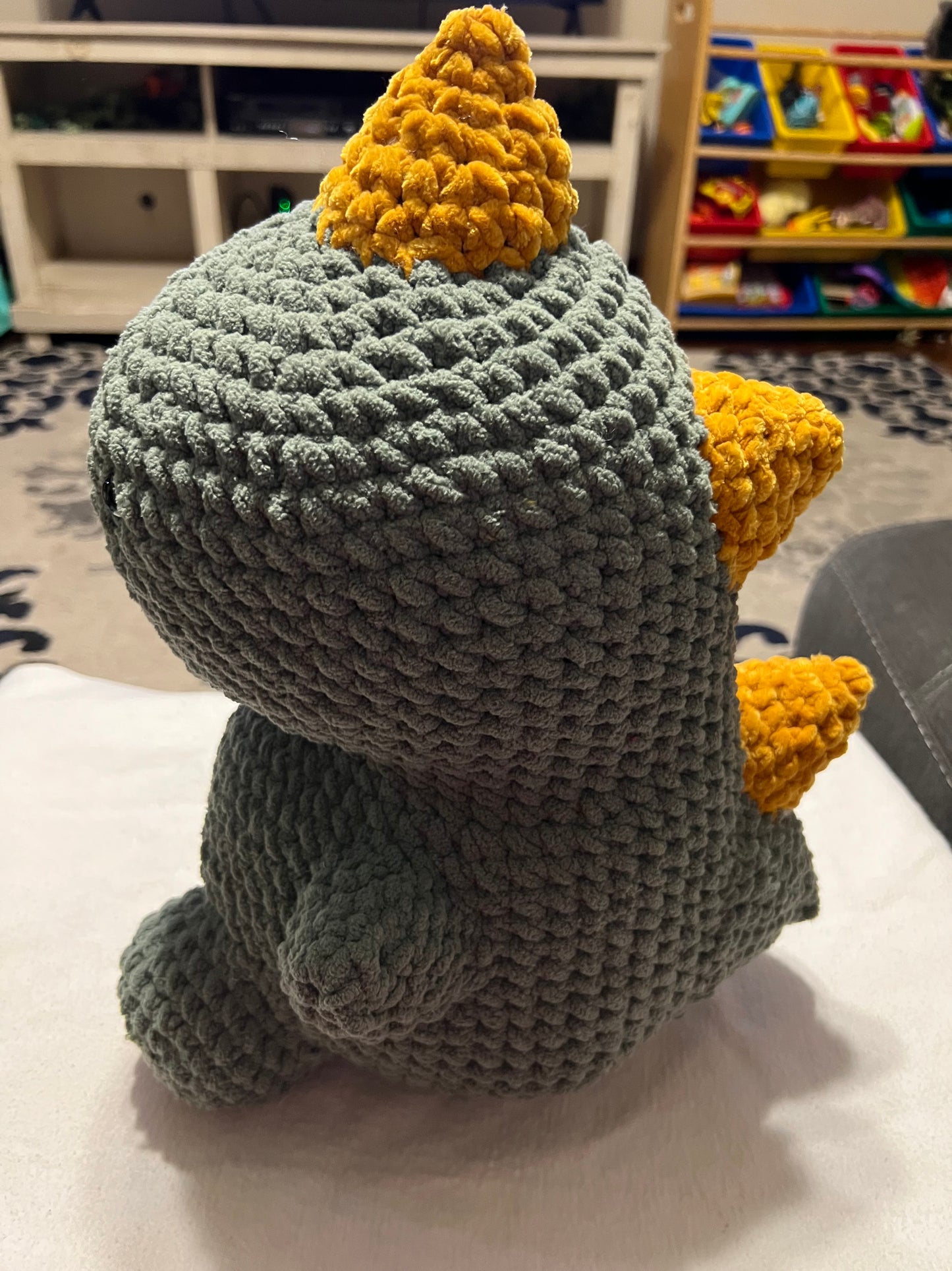 Chubby Plush Crochet Dinos – Handmade with Plush Yarn (15”)