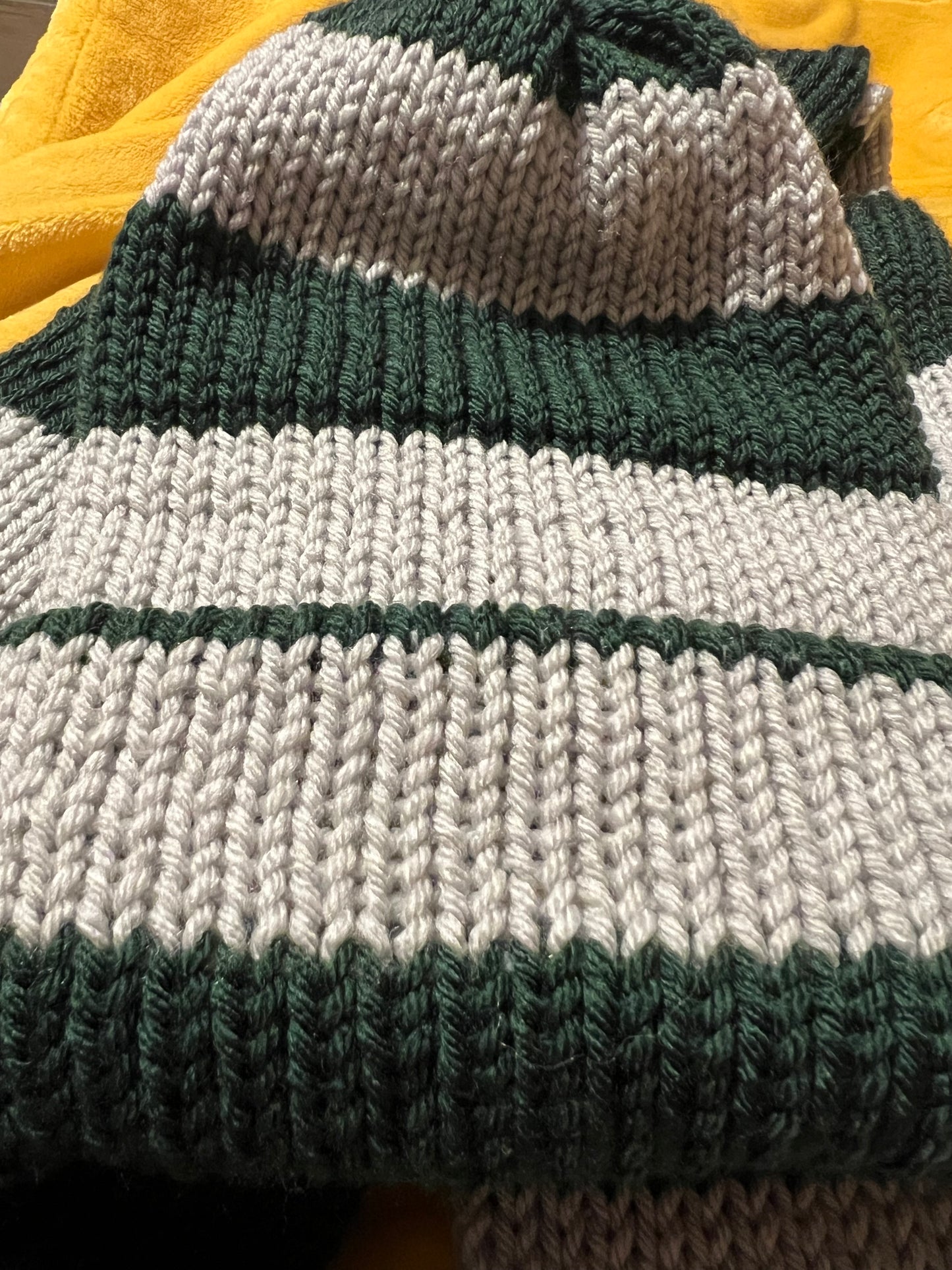 Green & Gray Crochet Scarf & Hat Set