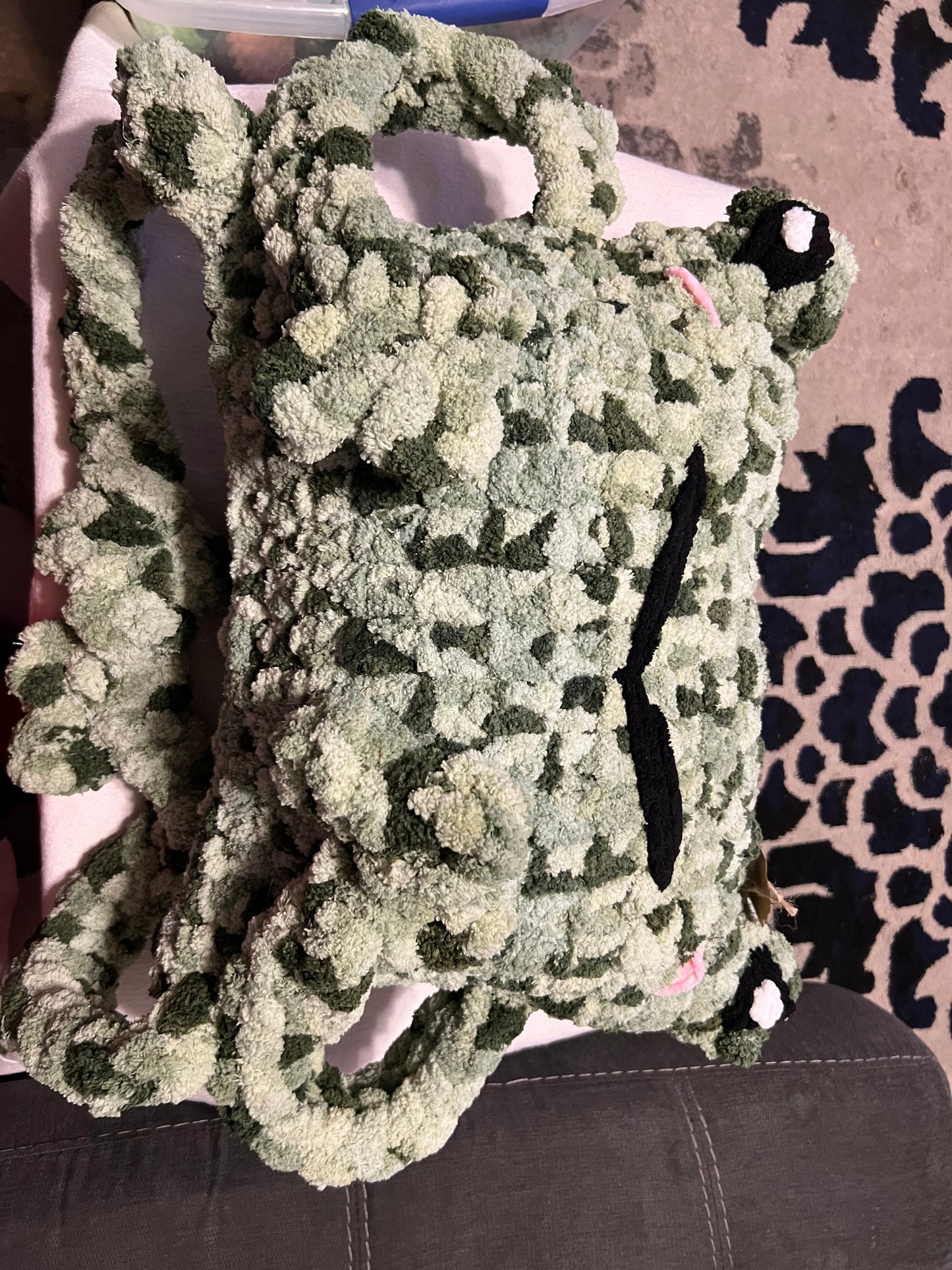Crochet Leggy Frog Pillow