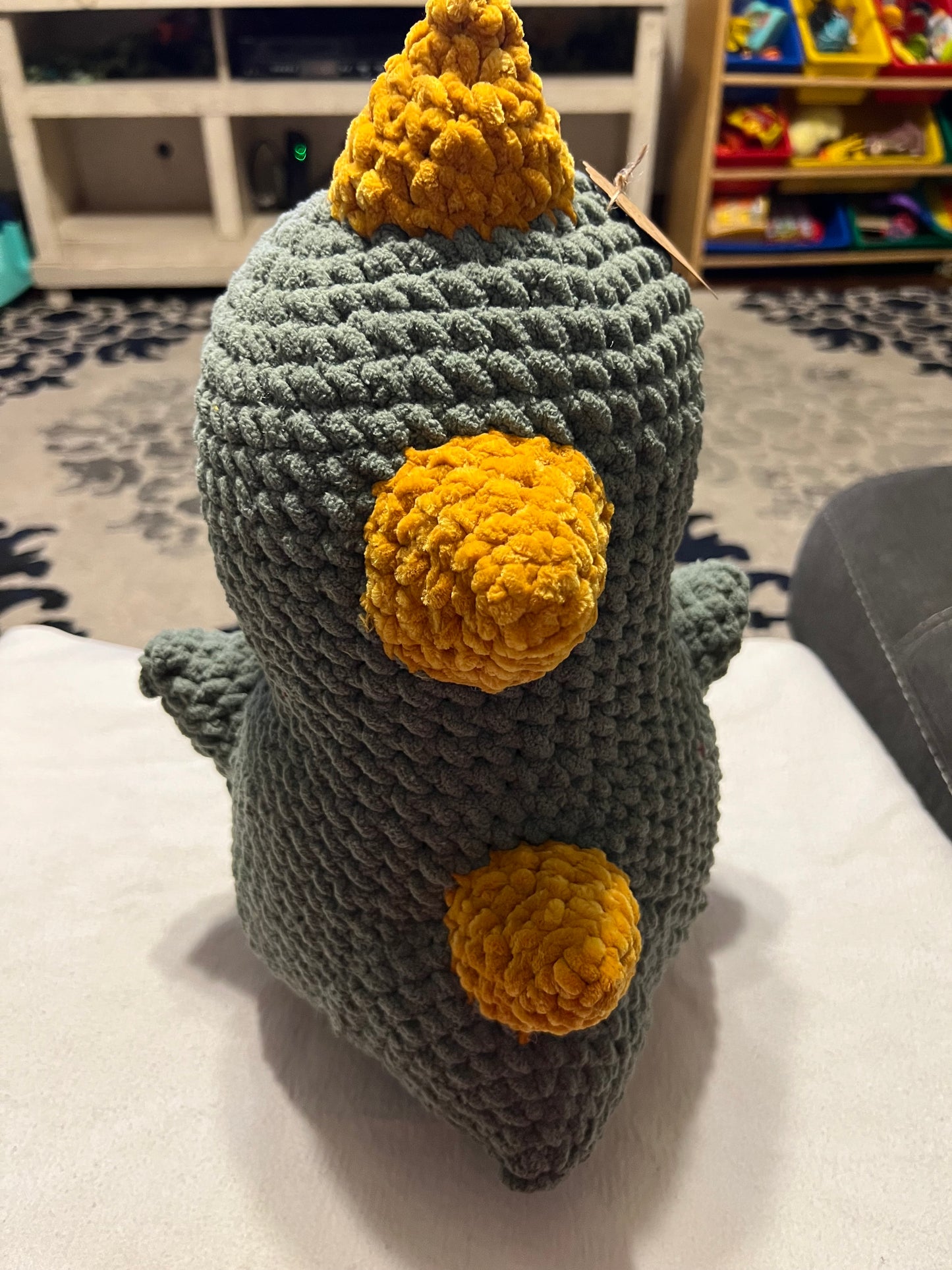 Chubby Plush Crochet Dinos – Handmade with Plush Yarn (15”)
