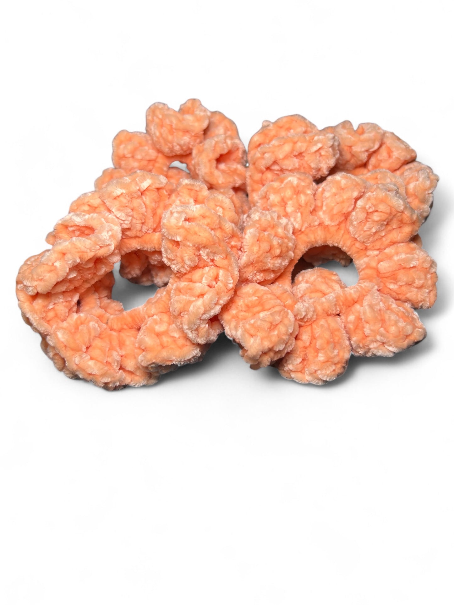 Crocheted Velvet Scrunchy Peach Fizz