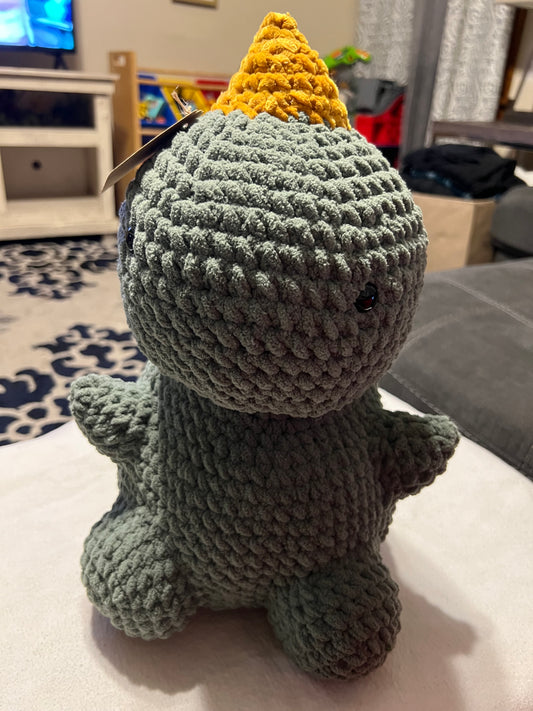 Chubby Plush Crochet Dinos – Handmade with Plush Yarn (15”)