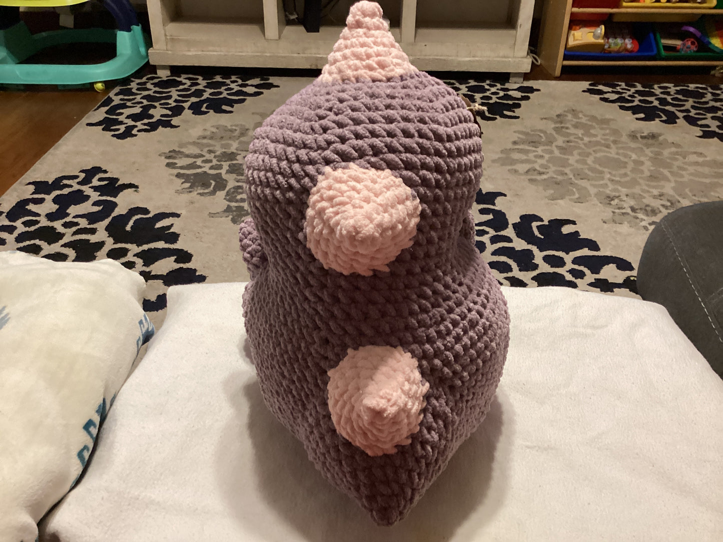 Chubby Plush Crochet Dinos – Handmade with Plush Yarn (15”)