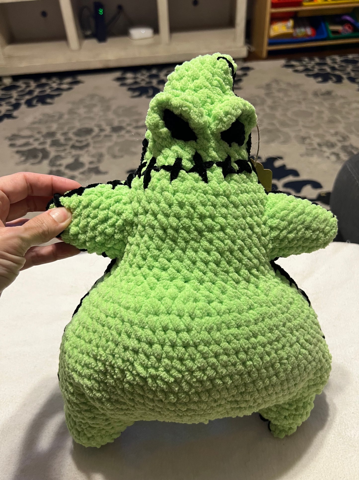Cheeky Oogie Boogie Crochet Plush – Mint Green & Black (15”)