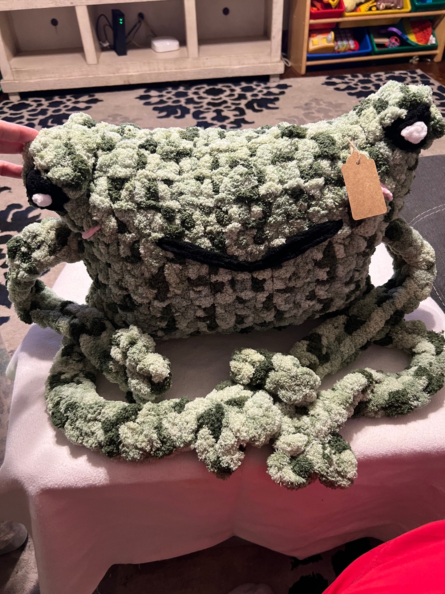 Crochet Leggy Frog Pillow