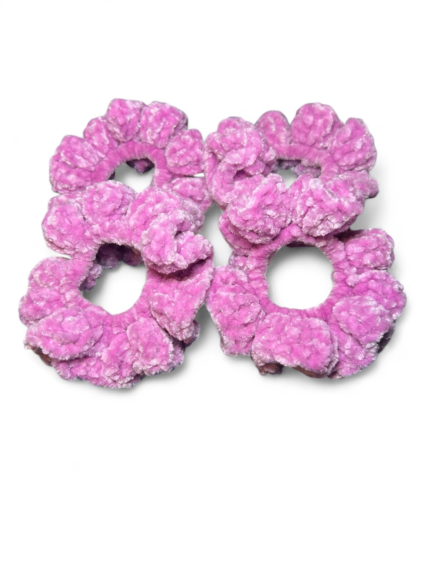 Crocheted Violet Tulle Scrunchie