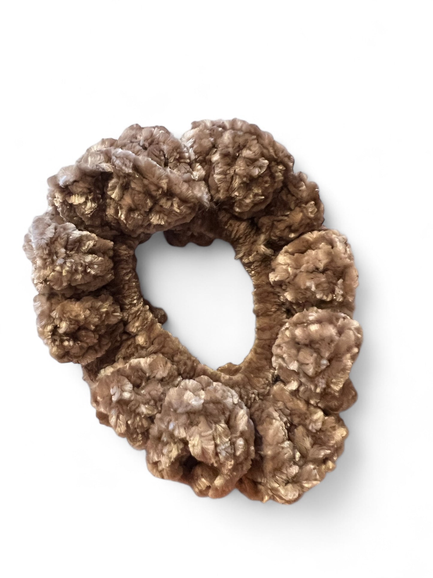 Crocheted Velvet scrunchie Mushroom